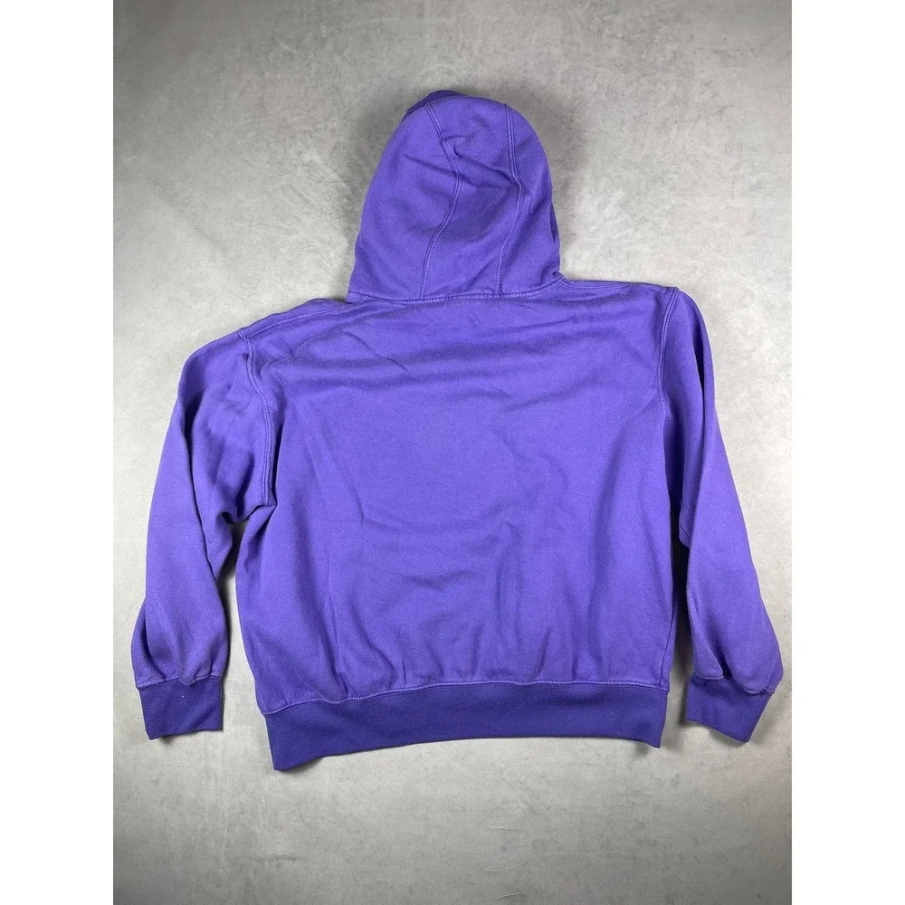 DIMCO Apparel Purple Plaid Paw Print Hoodie Mens Medium Lined Hood Pullover